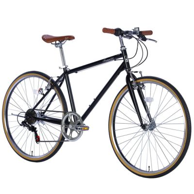 新規入荷5-083 ★ ※ ATX850 軽快クロスバイク 21速 紫白イエロー色 中古自転車 Mサイズ