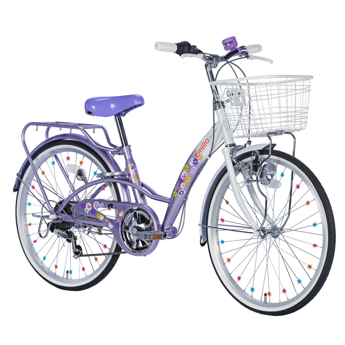 J332☆サビ使用感☆子供自転車☆Emilia☆6段☆LEDダイナモ☆22インチ